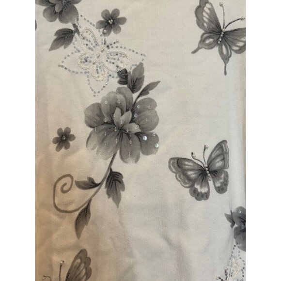 Alfred Dunner Embellished Floral & Butterfly Top S - Picture 3 of 5